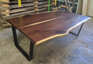 custom walnut live edge coffee table mn            